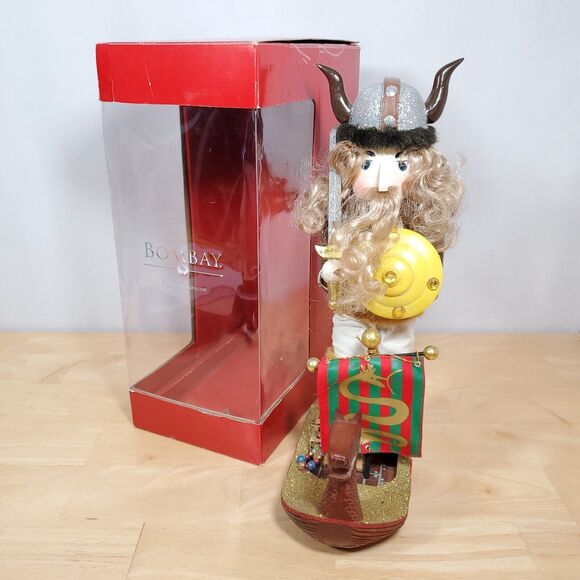 Bombay Company Nutcracker Viking FLAWED/REPAIRED in Box 17” 2007